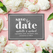 Modern Fotosjabloon Sla de datumtypografie op Save The Date