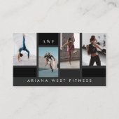 Modern Four Photo Collage Personal Trainer Fitness Afsprakenkaartje (Voorkant)