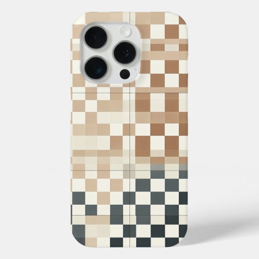 Modern Four-Quadrant Gradient Checkered Phone Case (Achterkant)