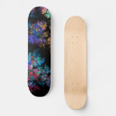 Modern fractaal patroon op zwart skateboard (Voorkant)