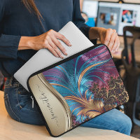 Modern Fractal Blue Handwrite Name Hoesje-Mat