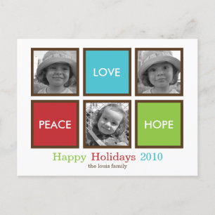 Modern Frames Christmas Card/Holiday Postcard Feestdagenkaart