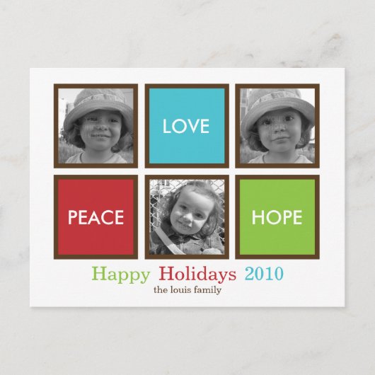 Modern Frames Christmas Card/Holiday Postcard Feestdagenkaart (Voorkant)