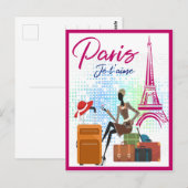 Modern France Paris je t'aime Eiffel Tower Travel Briefkaart (Voorkant / Achterkant)