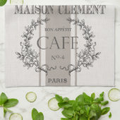 modern  frans café theedoek (Gevouwen)