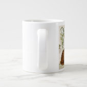 modern  frans konijn in de tuin extra grote mok (Achterkant)