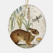 modern frans konijn in de tuin keramisch ornament (Links)