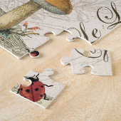 modern frans konijn in de tuin legpuzzel (Zijkant)