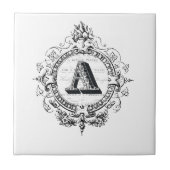 Modern  Frans Monogram letter A Tegeltje (Voorkant)