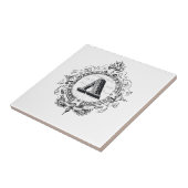 Modern  Frans Monogram letter A Tegeltje (Zijkant)