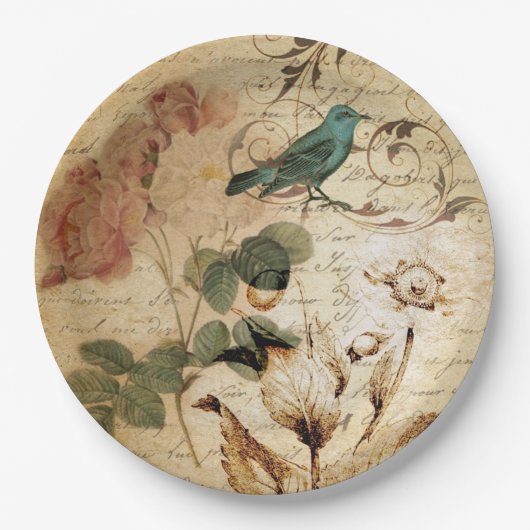 Modern  Frans Scripts vogelbotanisch Papieren Bordje (Voorkant)