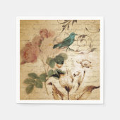 Modern Frans Scripts vogelbotanisch Servet (Voorkant)