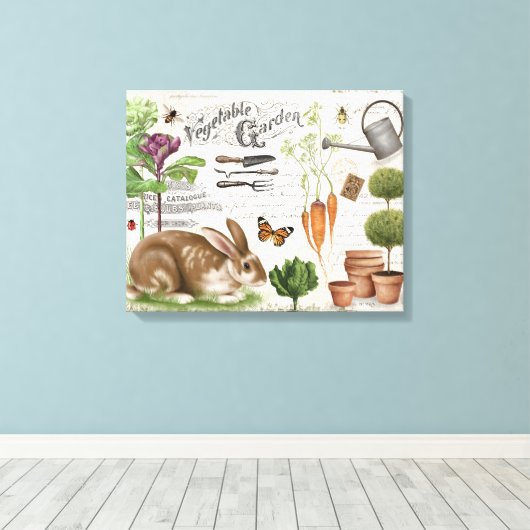 Modern  Frans tuinkonijn Canvas Afdruk (Insitu (Houten vloer))