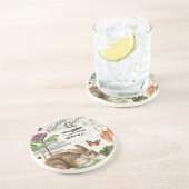 Modern Frans tuinkonijn Zandsteen Onderzetter (Zijkant)