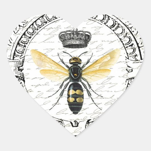 MODERN franse koningin Hart Sticker (Voorkant)