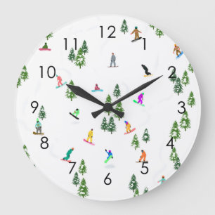 Modern Freeride Snowboarder Snowboarder Art Grote Klok