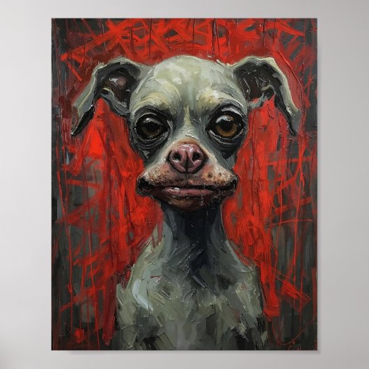 Modern French Bulldog Expressionist Art Poster (Voorkant)