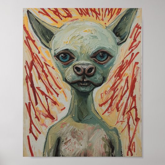 Modern Frenchie Expressionist Art Poster (Voorkant)