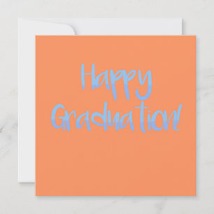 Modern Fresh Sinaasappel en Blauw "Happy Afstudere Kaart
