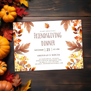 Modern Friendsgiving Diner Thanksgiving Party Kaart