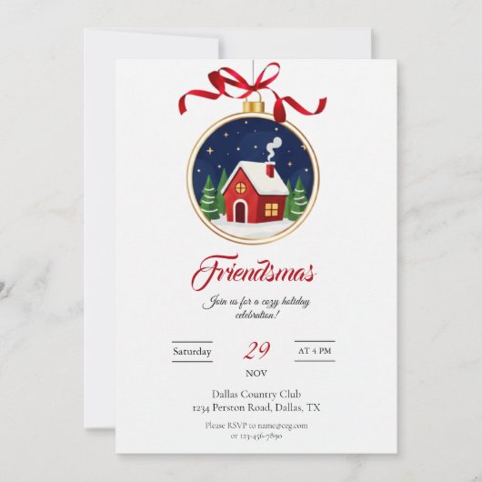 Modern Friendsmas Holiday Party Invitation (Devant)