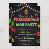 Modern Friendsmas Holiday Party Invitation (Devant / Derrière)