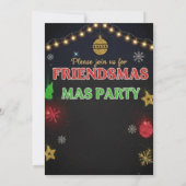 Modern Friendsmas Holiday Party Invitation Kaart (Achterkant)