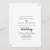 Modern front & back Wedding Kaart (Voorkant / Achterkant)