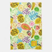 Modern fruitpatroon Bleek Groen Theedoek (Verticaal)