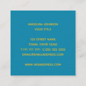 Modern Fuchsia roze en geel Vierkante Visitekaartje (Achterkant)