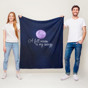 Modern full moon citaat Paarse Fleece Deken