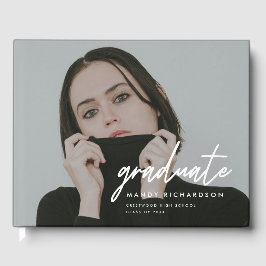 Modern Full Photo Script Custom Graduation Party Gastenboek
