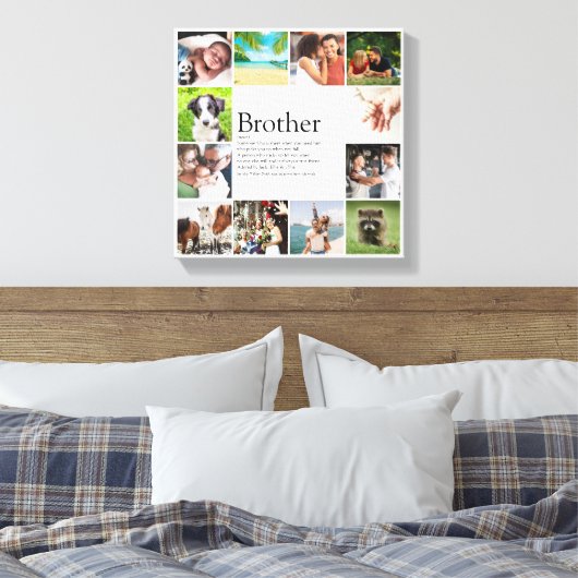 Modern Fun 12 Photo Cool Best Brother Definition Canvas Afdruk (Insitu (Slaapkamer))