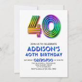 Modern Fun 40e verjaardag uitnodiging (Voorkant)