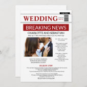 Modern Fun Breaking News Wedding Newspaper Aankondiging (Voorkant / Achterkant)