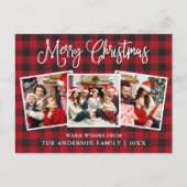Modern Fun Calligraphy Kerstmis 3 Foto's geplakt Briefkaart (Voorkant)