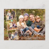 Modern Fun Calligraphy Merry Kerstfeest 4 Foto Briefkaart (Voorkant)