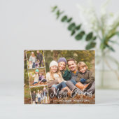 Modern Fun Calligraphy Merry Kerstfeest 4 Foto Briefkaart (Staand voorkant)