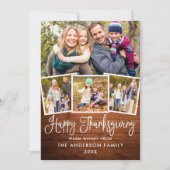 Modern Fun Calligraphy Thanksgiving 4 Foto Feestdagenkaart (Voorkant)