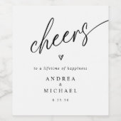 Modern Fun Casual handschrift Heart Wedding Wijn Etiket (Enkel label)