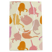 Modern Fun Cat Pattern Roze Sinaasappel Perzik Medium Cadeauzakje (Voorkant)