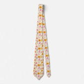 Modern Fun Cat Pattern Roze Sinaasappel Stropdas (Voorkant)