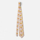 Modern Fun Cat Pattern Roze Sinaasappel Stropdas (Achterkant)