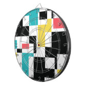Modern, fun, colorful geometric graphic design dartbord (Voorkant Rechts)
