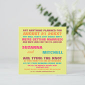 Modern Fun Colorful Wedding Invitation Kaart (Staand voorkant)