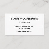 Modern Fun Comic Book Speech Bubble Message Visitekaartje (Achterkant)