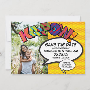 Modern Fun Comic KAPOW Foto Save The Date