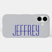 Modern Fun Grijs en Blauw, Gepersonaliseerde Jumbo Case-Mate iPhone Case (Achterkant (horizontaal))