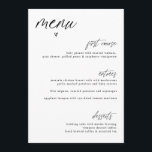Modern Fun Handwriting Heart Simple Mariage Menu<br><div class="desc">Ce menu mariage moderne est amusant et décontracté. Il comporte une écriture manuscrite avec un coeur dessiné à la main. Allez dans l'éditeur de design pour déplacer les choses et ajuster votre espacement. Voir d'autres modèles de cette collection de mariages amusants et modernes ci-dessous.</div>