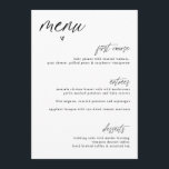 Modern Fun Handwriting Heart Simple Mariage Menu<br><div class="desc">Ce menu mariage moderne est amusant et décontracté. Il comporte une écriture manuscrite avec un coeur dessiné à la main. Allez dans l'éditeur de design pour déplacer les choses et ajuster votre espacement. Voir d'autres modèles de cette collection de mariages amusants et modernes ci-dessous.</div>